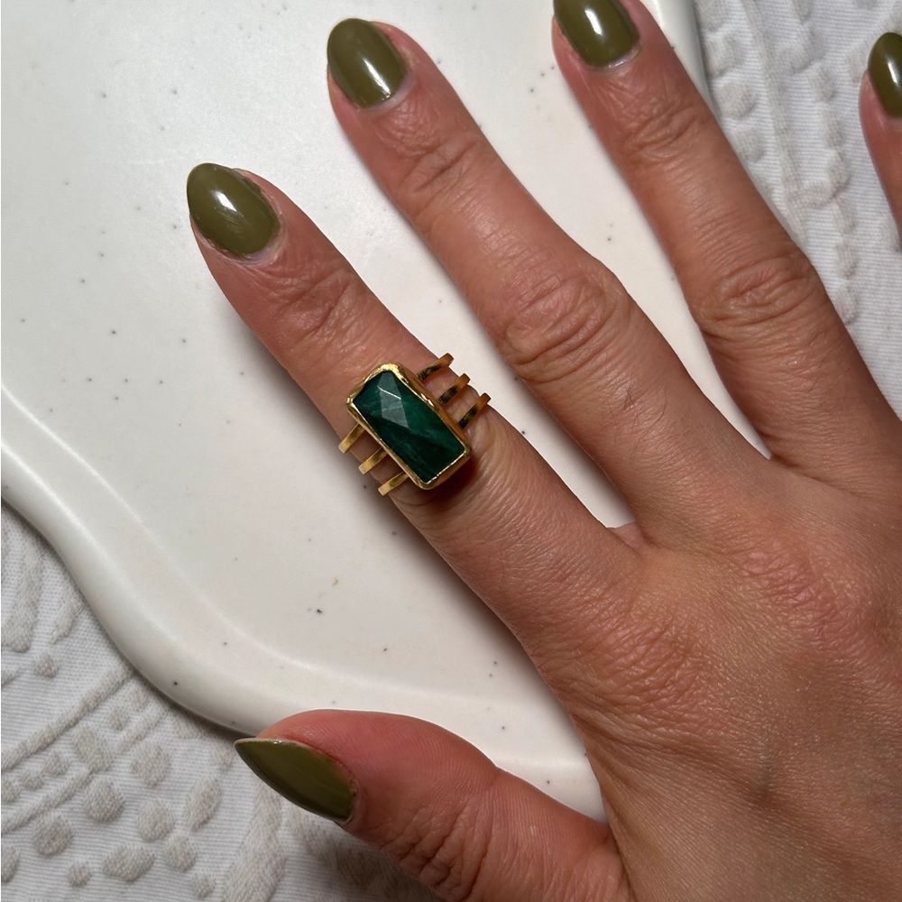 Elegant Gold and Green Ring